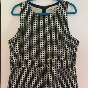 LOFT black and white fit-and-flare dress SZ 16.